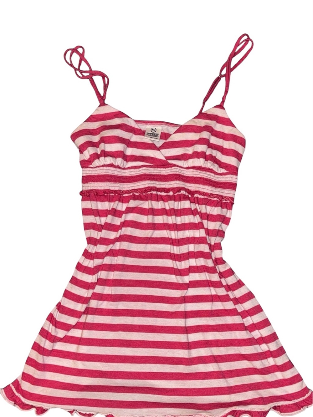 Y2K 2009 Victoria’s Secret PINK Pink & White Stripe babydoll dress